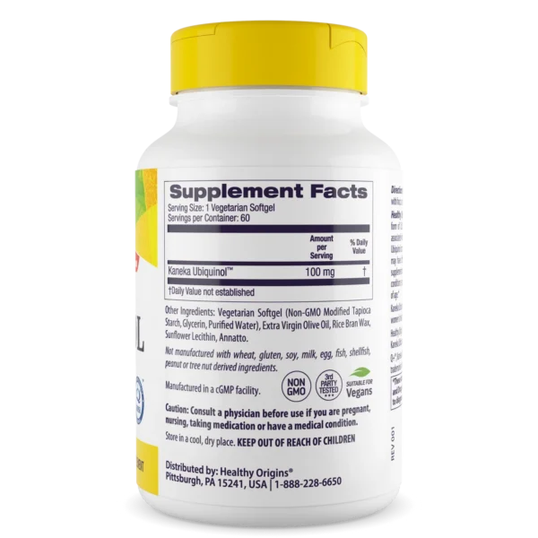 Healthy Origins (Vegan) Ubiquinol Bottle Right